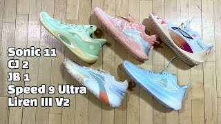 5 Pairs LiNing Sonic 11 CJ 2 Speed 9 Ultra Liren III V2 amp JB 1 [upl. by Kcirddec]