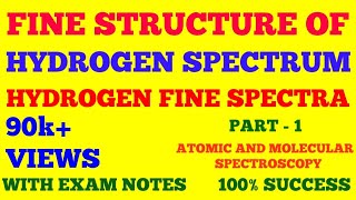 FINE STRUCTURE OF HYDROGEN SPECTRUM  PART  1  HYDROGEN FINE SPECTRA  WITH EXAM NOTES [upl. by Tiffi]