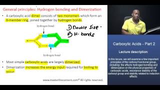 DAT Properties of carboxylic Acids  Part 2A  Dimerization in Carboxylic Acids [upl. by Alwin]