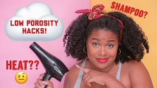 LOW POROSITY HAIR HACKS  💦 MOISTURIZING Low Porosity Natural hair 💦 [upl. by Winnick]