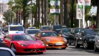 Supercars in Cannes VOL 3  G55 orange Turbo C63 Tubi R8 Gumball Gallardo Rolls Drophead [upl. by Nolyad]