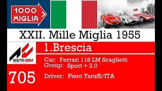 Mille Miglia 55  Stage 1Brescia f  Ferrari 118LM Scaglietti  onboard [upl. by Ellierim]