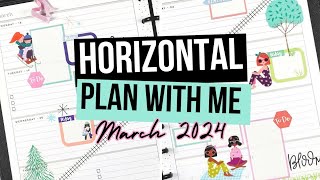 Create A Seasonal Transition Spread With Me Horizontal Happy Planner Plan With Me March 2024 [upl. by Anitserp]