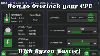 How to Overclock AMD CPUS using Ryzen master [upl. by Artur586]