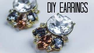 DIY Rhinestone Statement Earrings [upl. by Dempstor]