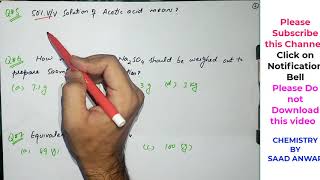 MCQS Analytical Chemistry Multiple Choice QuestionsConcentrationsSolutionsPARTIII BY Saad Anwar [upl. by Ternan]