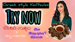 How to make Greek Style Keftedes  crispy Kofta  meatballs at home Eid ul Azha special BEEF recipe [upl. by Ardnohs]