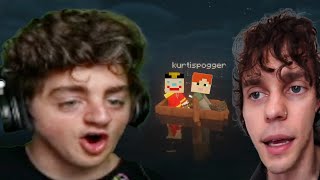 teaching kurtis how to play minecraft baddie smp 1 [upl. by Anirrehs]