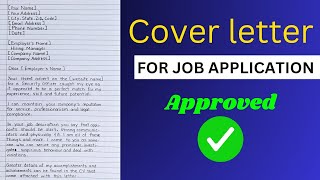 Cover letter for job application 2024 [upl. by Okram]