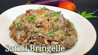 Satini Bringelle Recette  Eggplant Aubergine Brinjal Chutney Recipe [upl. by Odlonyer]