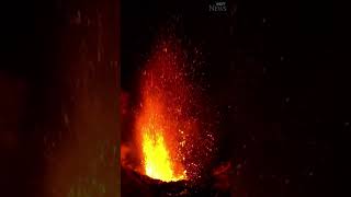 Snowcovered Mount Etna erupted spurting lava into Italy’s night sky on Nov 24 volcano italy [upl. by Eudora]