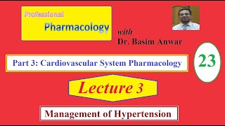 23 Cardiovascular System Pharmacology Lecture 3 Management of hypertension [upl. by Ainav]