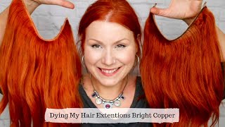 Dying My Halo Hair Extensions From Blonde To An Intense Copper Ginger At Home [upl. by Kial]