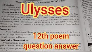 12th Ulysses english poem question answer  12th english [upl. by Sordnaxela]