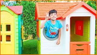 Jason Pretend Sell Fruits and Vegetables in Playhouse for Kids [upl. by Wenonah]