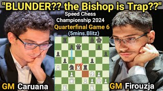 Fabiano Caruana VS Alireza Firouzja  Speed Chess Championship 2024  Quarterfinal Game 6 5minBlitz [upl. by Aicilegna]