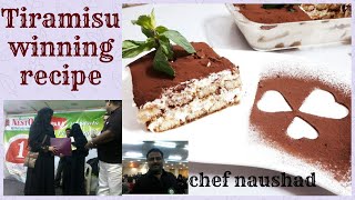 Tiramisu  Italian Dessert I Eggless amp without mascarpone cheese  winning recipe  chef naushad [upl. by Gladwin691]