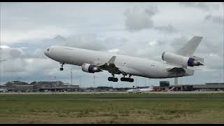 WESTERN GLOBAL DOUGLAS MD11F  N411SN  early swift rotation  Ostend Airport 2024 [upl. by Dilaw631]