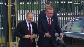 Erdogan Welcomes Putin On Ankara Visit [upl. by Oppen]