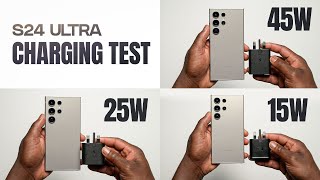 Samsung Galaxy S24 Ultra 45w vs 25w vs 15W ULTIMATE Charging Test  SHOCKING RESULTS [upl. by Darlene]