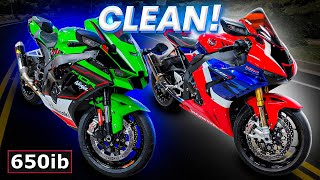 BRENTUNED 2021 ZX10R amp CBR 1000RRR Fireblade SP SMACKDOWN [upl. by Mandi642]