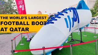 Guinness World Record for the world’s largest football boot at Katara  FIFA world cup Qatar 2022 [upl. by Ahsikcin]