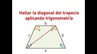 Hallar la diagonal de este trapecio isósceles [upl. by Christoper]