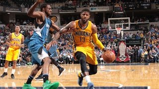 Karl Anthony Towns Scores 37 Paul George Scores 37 of his own  March 28 2017 [upl. by Eicarg]