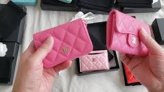 Chanel Unboxing IRIDESCENT Pink Card Holder  ENTIRE Chanel Card Holders Collections luxurypl38 [upl. by Asila]