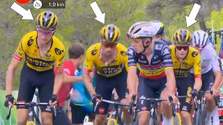 JumboVisma Try to Bully Remco Evenepoel on Steep Climb  Vuelta a Espana 2023 Stage 8 [upl. by Deanna768]