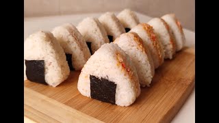 How to make onigiri  2 simple recipes  Classic tuna mayo and spicy creamy crab [upl. by Ainaznat637]