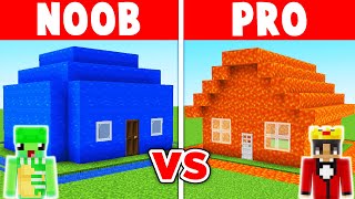 Minecraft NOOB vs PRO WATER VS LAVA HOUSE BUILD CHALLENGE [upl. by Yssis668]