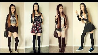 How to Style KneeThigh High Socks  Fashion Lookbook Fall 2014 [upl. by Forrer617]