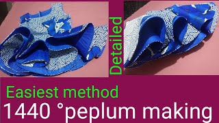 How to cut and sew 1440° peplum with crinoline very easy method [upl. by Dnyletak29]