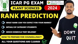 ICAR Rank Prediction ICAR AIEEA PG Exam 2024 Plant Sciences What will be your expected rank [upl. by Beedon342]