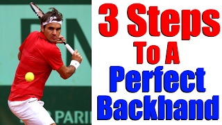 How To Hit A Tennis Backhand  Modern One Handed Backhand in 3 Steps [upl. by Lucrece647]