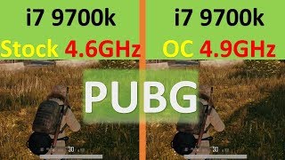 PUBG i7 9700k Stock46GHz VS Overclock49GHz with GTX1080 gameplay frame test [upl. by Hayyifas]