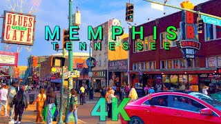 Memphis Beale Street Walk Tennessee USA 4K  UHD [upl. by Adnilav]