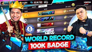 Free Fire India 🇮🇳 Buying 100k Badges World Record  RIP 2 MILLION DIAMONDS [upl. by Stichter]