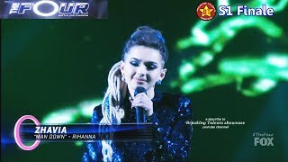 Zhavia sings quotMan Downquot Rihanna cover vs Evvie McKinney  with her boots off The Four Finale [upl. by Llerruj]