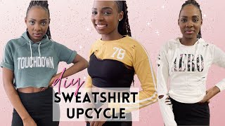 DIY Sweatshirt Hacks amp Upcycle  NO SEW Clothing Transformation [upl. by Malvie]