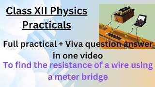 Meter Bridge experiment Class 12To find the resistance of a wire using a meter bridgeViva Question [upl. by Lichtenfeld]