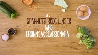 Spaghetti Røde Linser med grønnsakscarbonara [upl. by Nolyk]