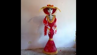 COMO HACER CATRINA de 170 metro  DE PAPEL  PASO A PASO HOW TO MAKE CATRINE of 170 meter [upl. by Uahc]