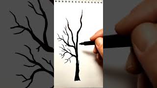 How to Draw Dead Tree Easy Simple Tutorial Art Illustration Idea part 7 [upl. by Leahcimed]