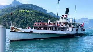 Dampfschiff GALLIA 🇨🇭 auf dem Vierwaldstättersee [upl. by Oirad]