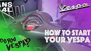 How to Start Your Vespa amp Use Switches  VESPA AT NEW SCOOTERS 4 LESS [upl. by Notsua]