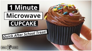 1 Minute Microwave CUPCAKE  The EASIEST Chocolate Cupcake Recipe [upl. by Baer]