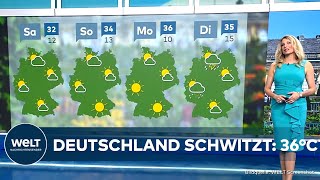 DEUTSCHLAND quot36°C und es wird noch heißerquot – Hitzewelle trifft auf herbstliche Kältefront [upl. by Hsepid]