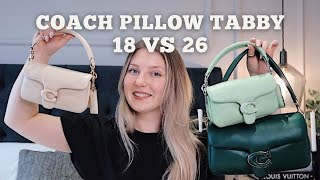 COACH PILLOW TABBY 18 VS 26  PILLOW TABBY UNBOXING  Zoe Corrigall [upl. by Nnaeilsel314]